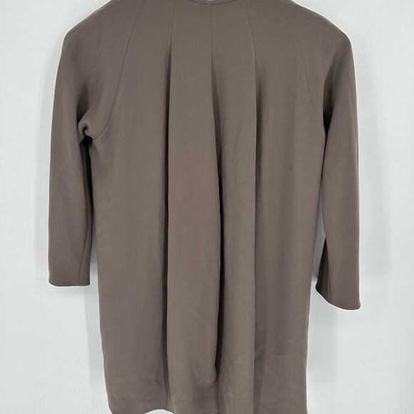 YEOHLEE New York Sz M Open Front Grayish Brown Microfiber Jacket Overcoat I2 - Picture 2 of 5